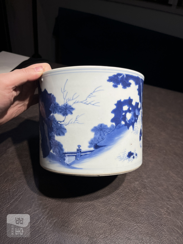 明崇祯 青花“五老观太极”笔海 - 图18